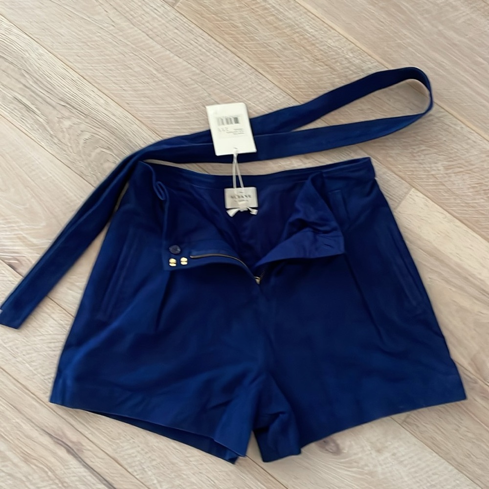 Sezane Suede Shorts Electric Blue NWT’s.